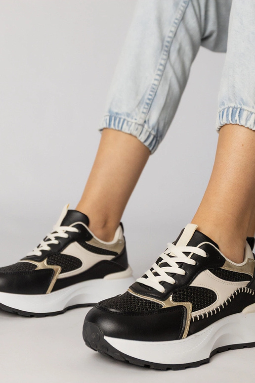 Scarpe sportive nere con inserti a...