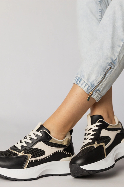 Scarpe sportive nere con inserti a...