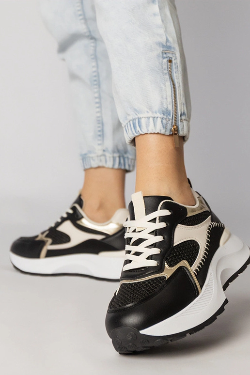 Scarpe sportive nere con inserti a...