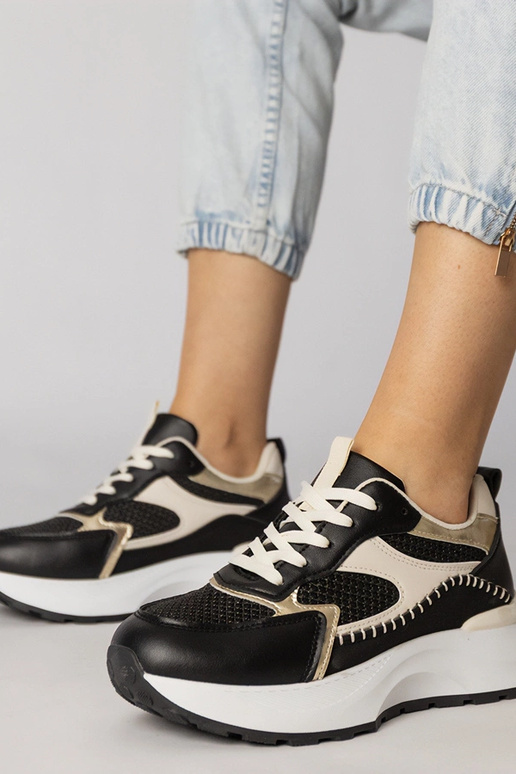 Scarpe sportive nere con inserti a...