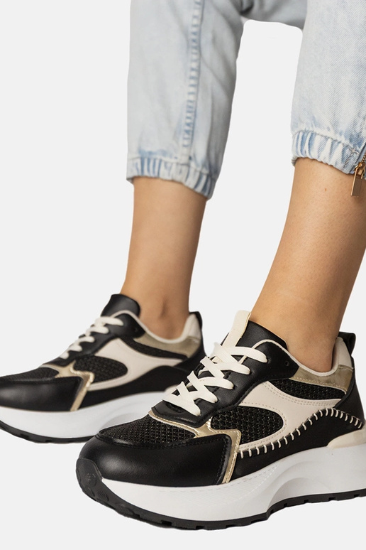 Scarpe sportive nere con inserti a...