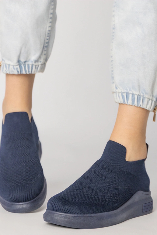 Scarpe sportive blu scuro slip-on,...