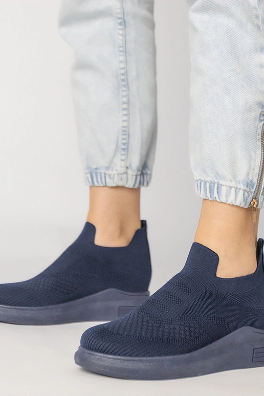 Scarpe sportive blu scuro slip-on,...