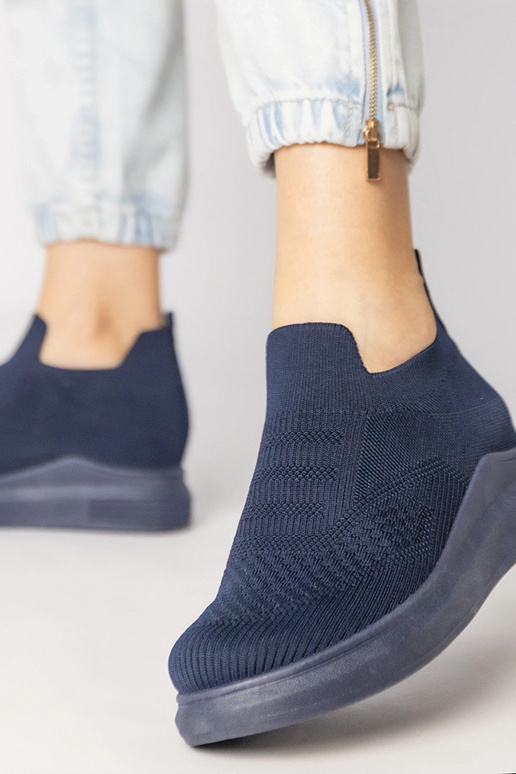 Scarpe sportive blu scuro slip-on,...