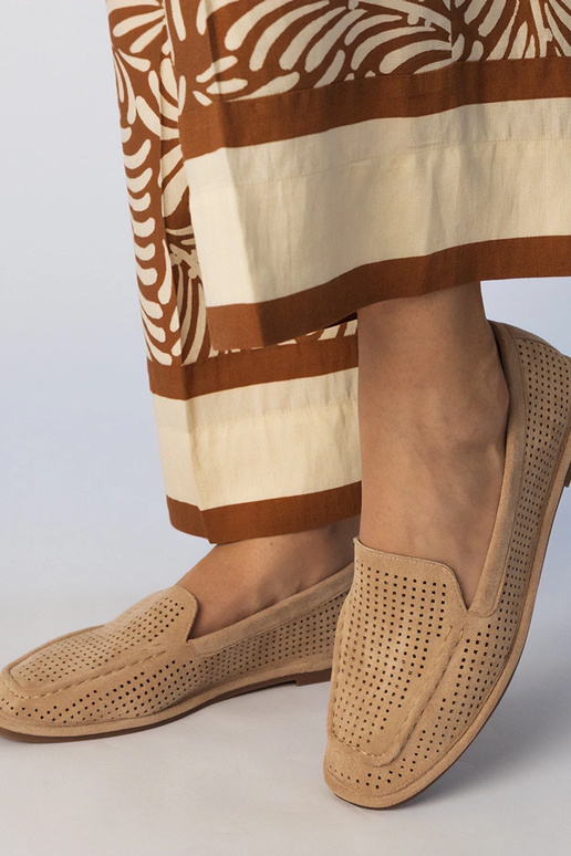 Mocassini color sabbia in camoscio...