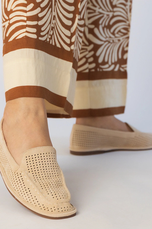 Mocassini color caramello in camoscio...