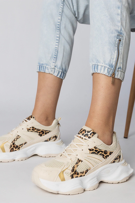 Scarpe sportive con motivo pantera e...