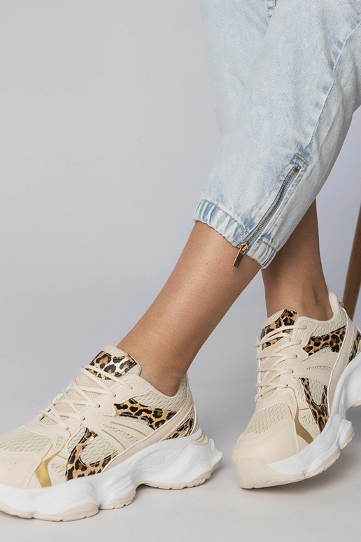 Scarpe sportive con motivo pantera e...