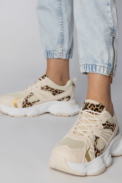 Scarpe sportive con motivo pantera e...