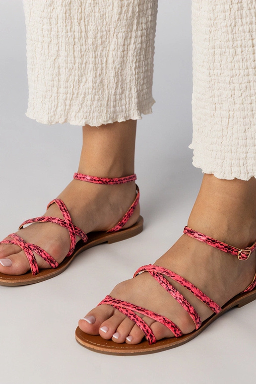 Sandali rosa con tacco piatto, "Kates"