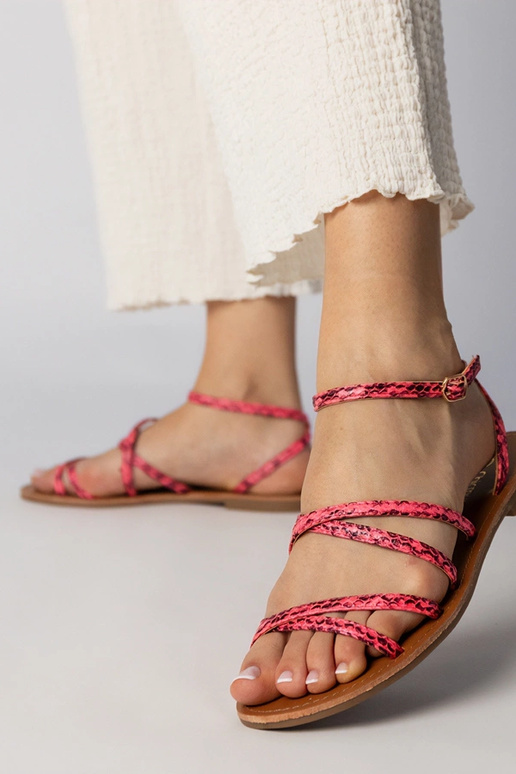 Sandali rosa con tacco piatto, "Kates"