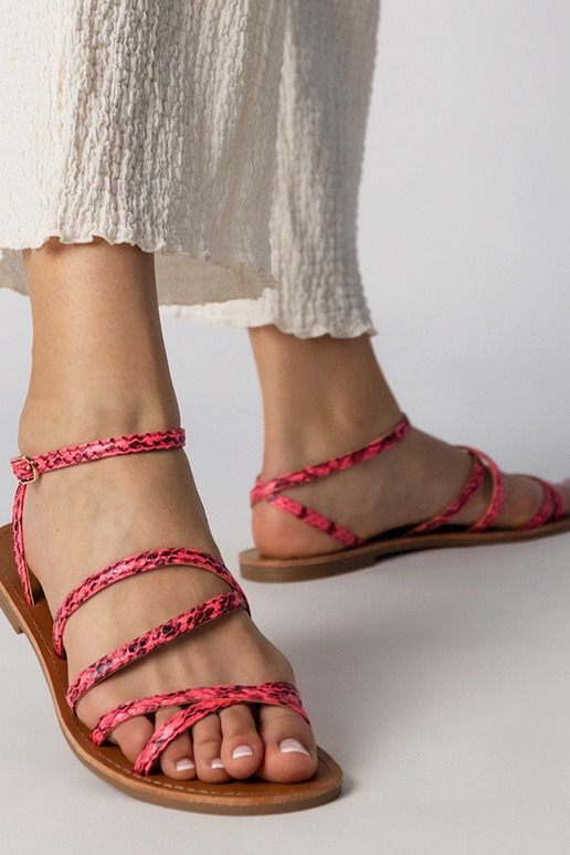 Sandali rosa con tacco piatto, "Kates"