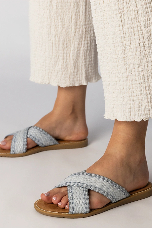 Ciabatte intrecciate blu da donna,...