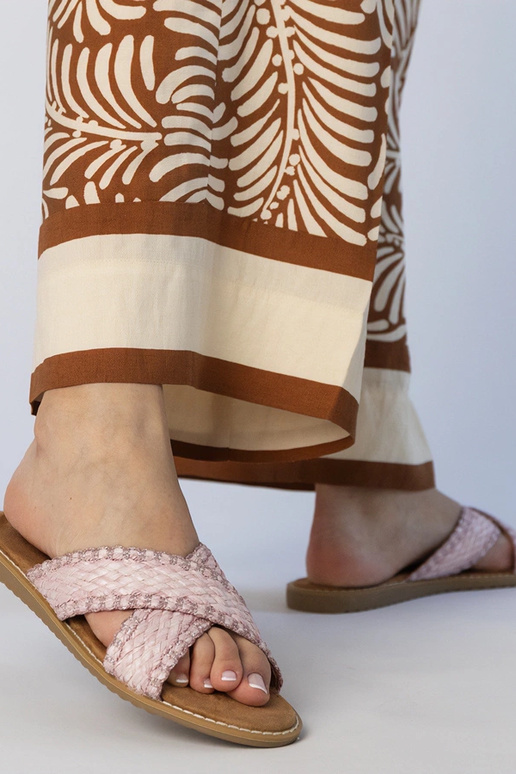 Ciabatte intrecciate rosa da donna,...