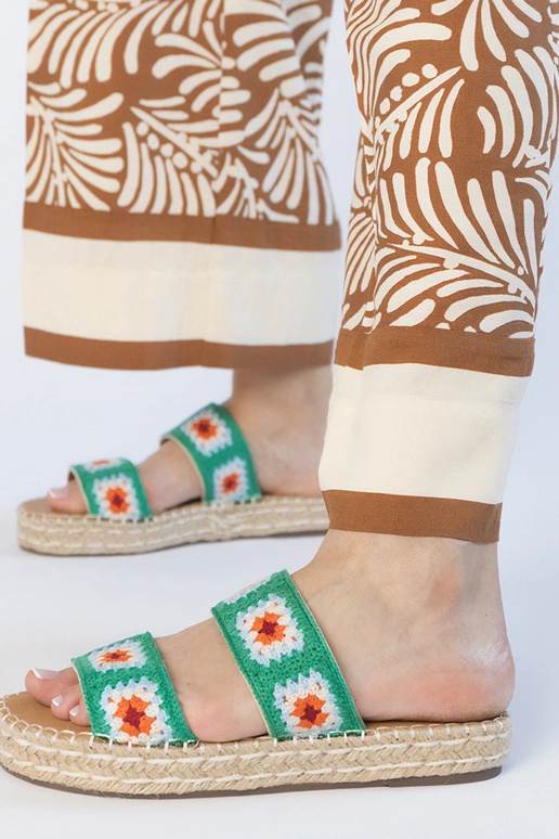 Ciabatte tipo espadrillas verdi con...