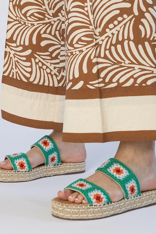 Ciabatte tipo espadrillas verdi con...