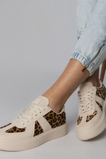 Scarpe sportive da donna sabbia con motivo leopardato, "Toris" 2