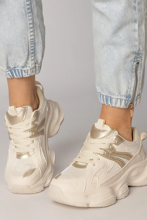 Scarpe sportive da donna sabbia con...