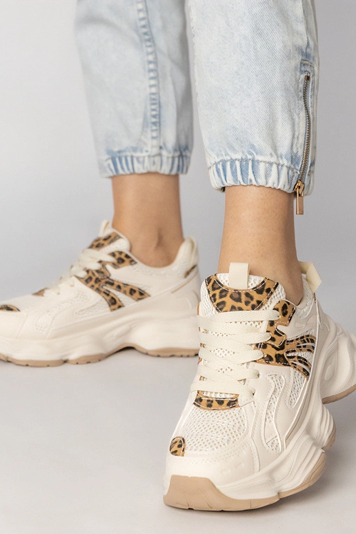 Scarpe sportive da donna sabbia con...