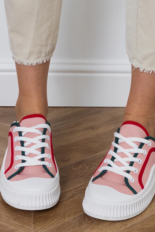 Scarpe rosa con plateau per donna,...