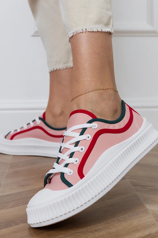 Scarpe rosa con plateau per donna,...