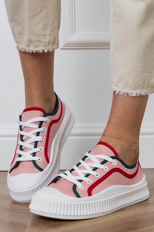 Scarpe rosa con plateau per donna,...