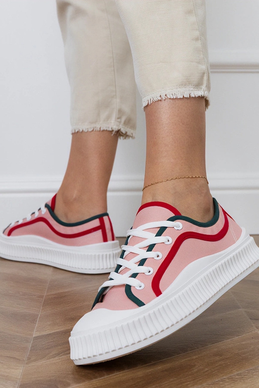 Scarpe rosa con plateau per donna,...