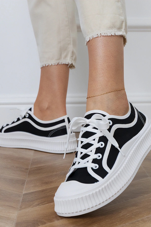 Scarpe nere con plateau per donna,...