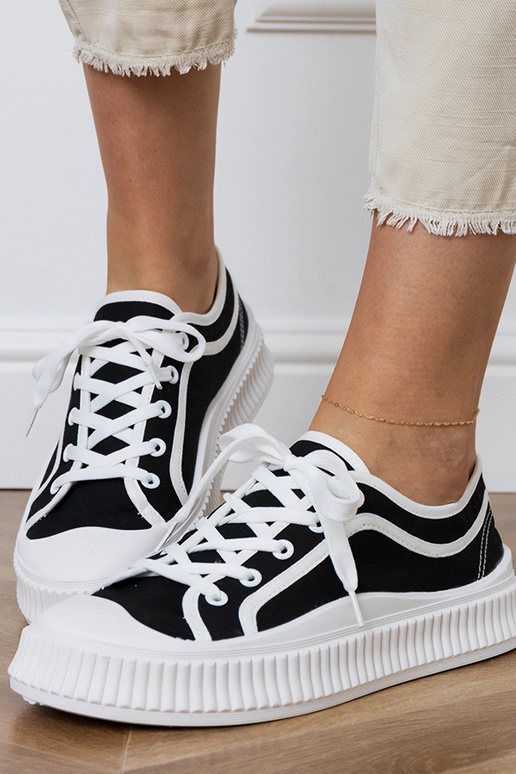 Scarpe nere con plateau per donna,...