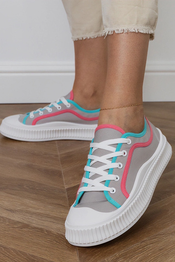 Scarpe grigie con plateau per donna, "Salis" 2