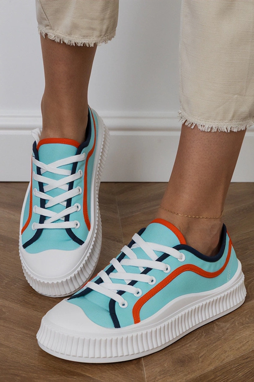 Scarpe blu con plateau per donna,...