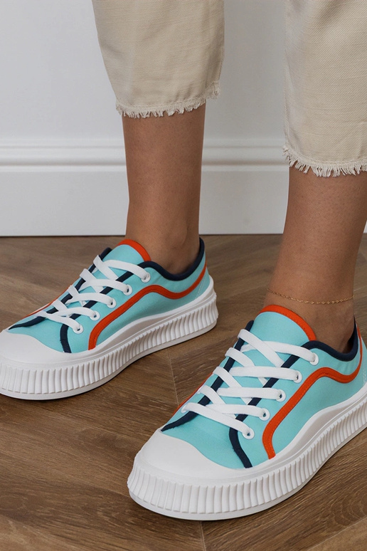 Scarpe blu con plateau per donna,...