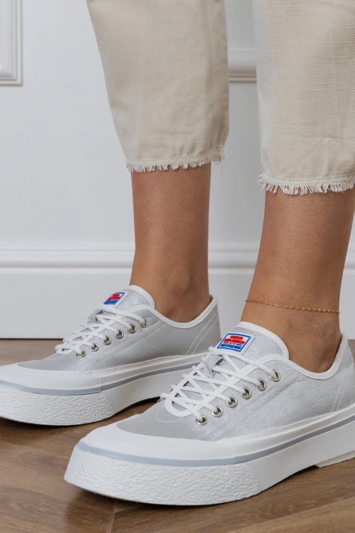 Scarpe grigie con plateau per donna,...