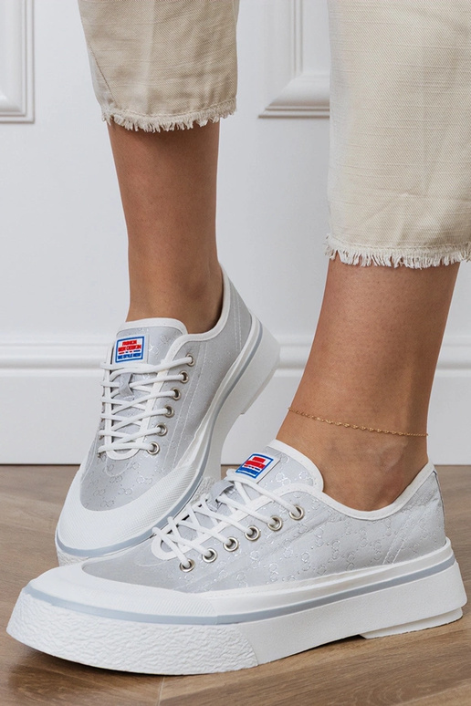 Scarpe grigie con plateau per donna,...