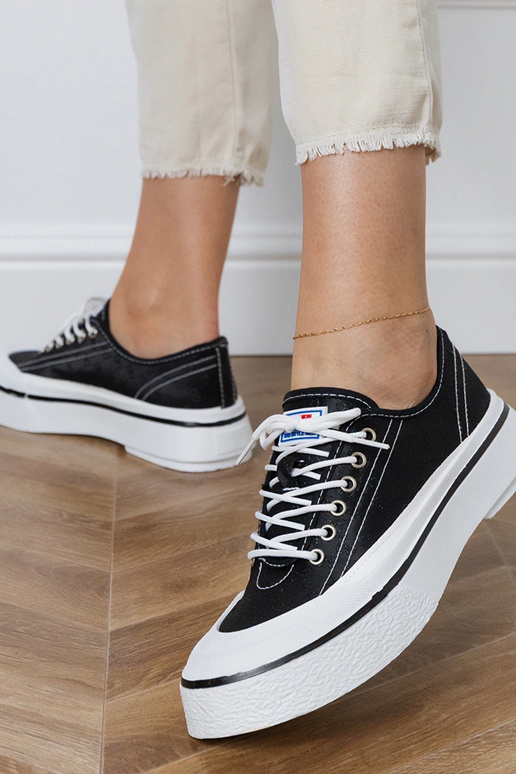 Scarpe nere con plateau per donna,...