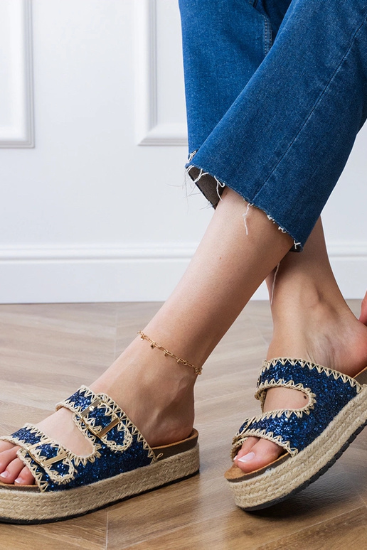 Pantofole tipo espadrillas blu scuro...