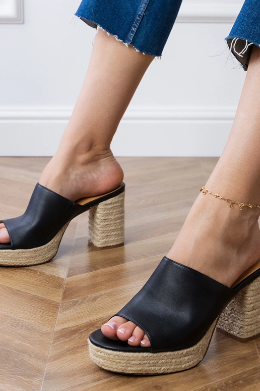 Espadrillas nere con tacco Grande