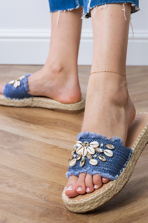 Espadrillas intrecciate blu con...
