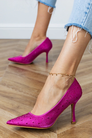 Sandali in seta rosa con... 2