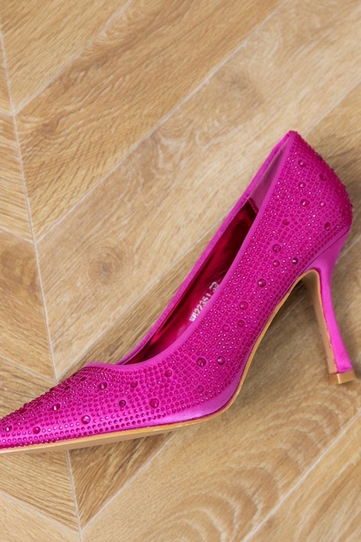 Sandali in seta rosa con zirconi Kortis