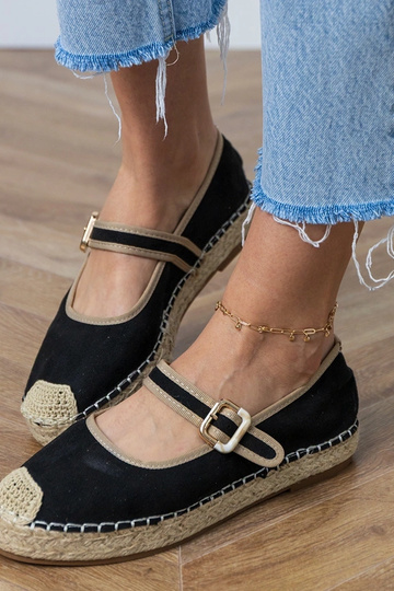 Espadrillas nere con fibbia decorativa Pilata 2