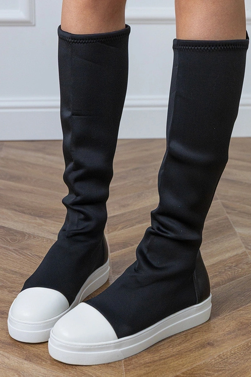 Stivaletti sportivi neri in tessuto...