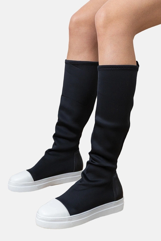 Stivaletti sportivi neri in tessuto...