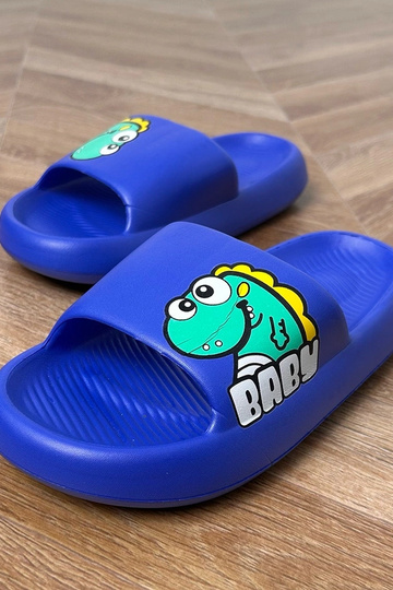 Ciabatte blu per bambini con stampe Milos