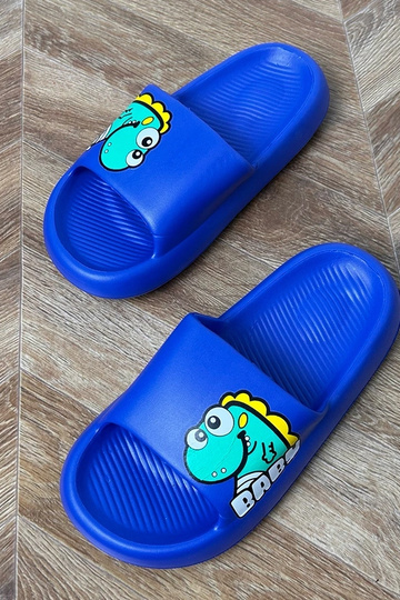 Ciabatte blu per bambini con stampe Milos 2
