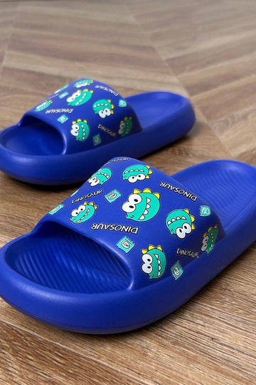 Ciabatte blu per bambini con stampe Dinos