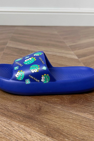 Ciabatte blu per bambini con stampe Dinos 2