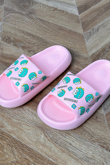 Ciabatte rosa per bambini con stampe Dinos