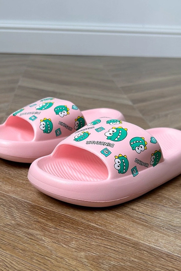 Ciabatte rosa per bambini con stampe Dinos 2