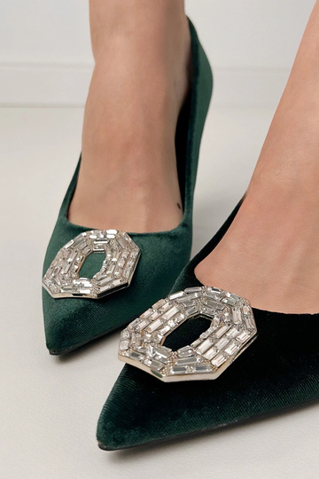 Sandali verdi con tacco a...